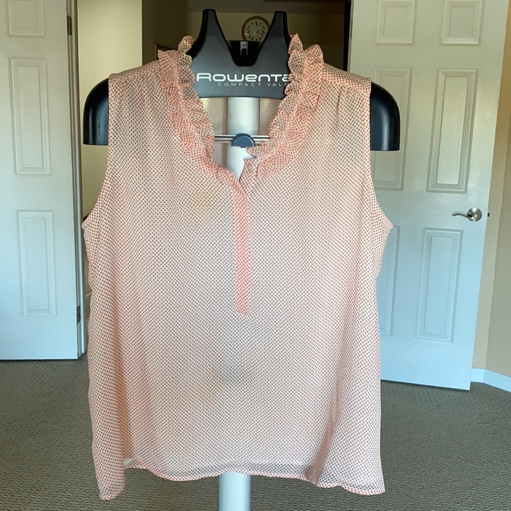 Orange/White Polka Dotted Work Blouse